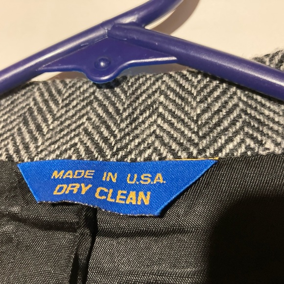 Pendleton 100% Pure Virgin Wool Black/White Herringbone Blazer Sz 48 USA Made - Picture 9 of 15